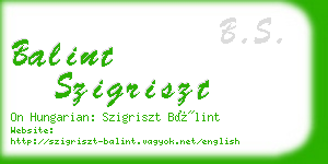 balint szigriszt business card